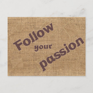 Follow your passion Motivational Quote Postcard