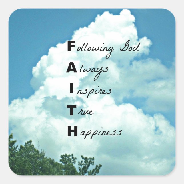 Following God... Square Sticker (Front)