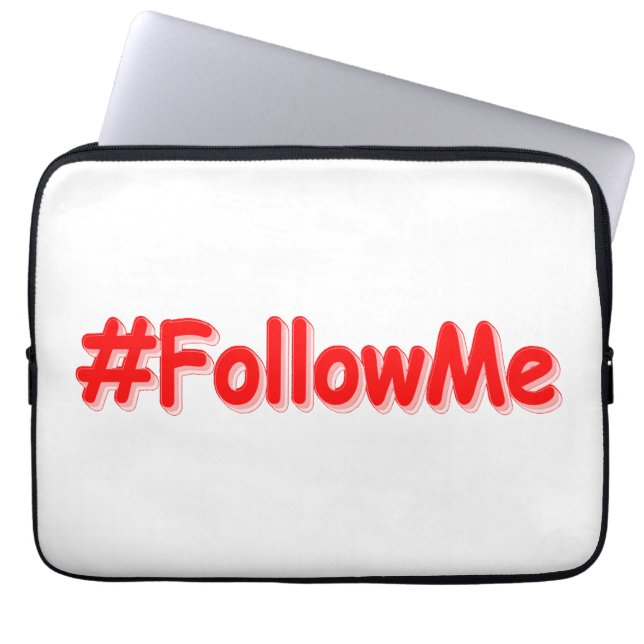 "#FollowMe" Cute Design. Buy Now Laptop Sleeve (Front)