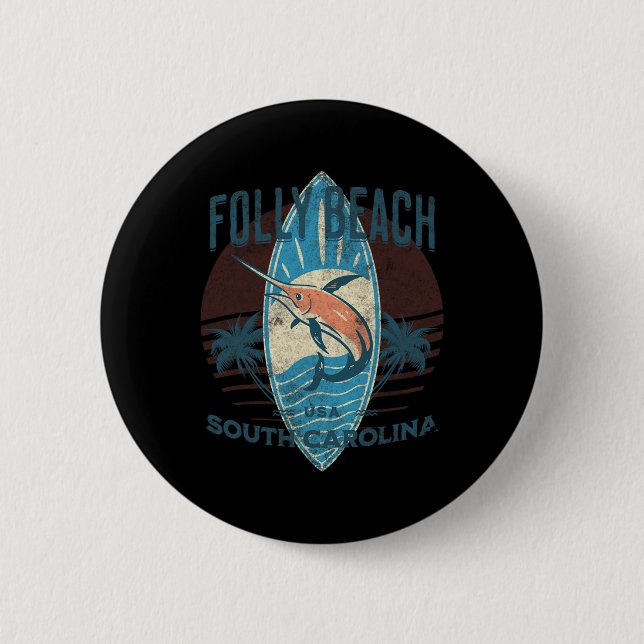 Folly Beach _2  6 Cm Round Badge (Front)