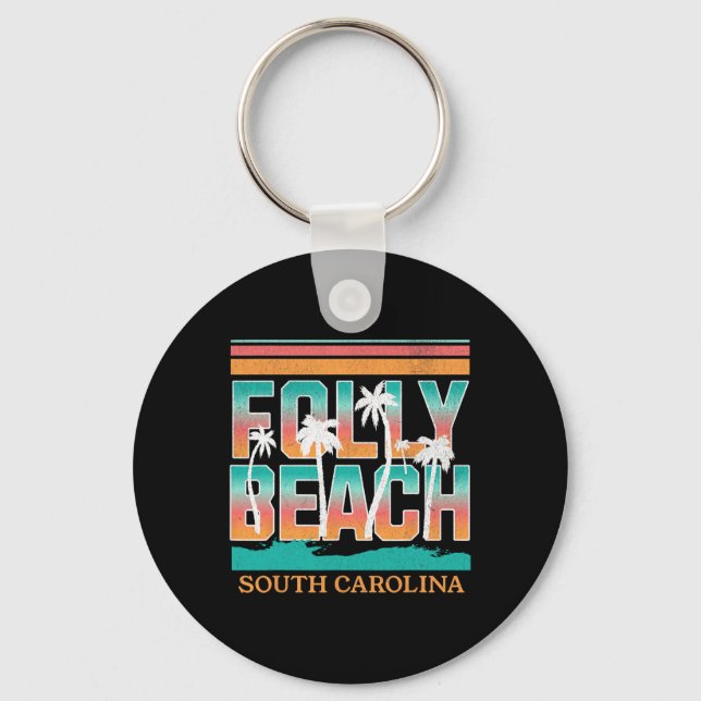 Folly Beach _3  Key Ring (Front)