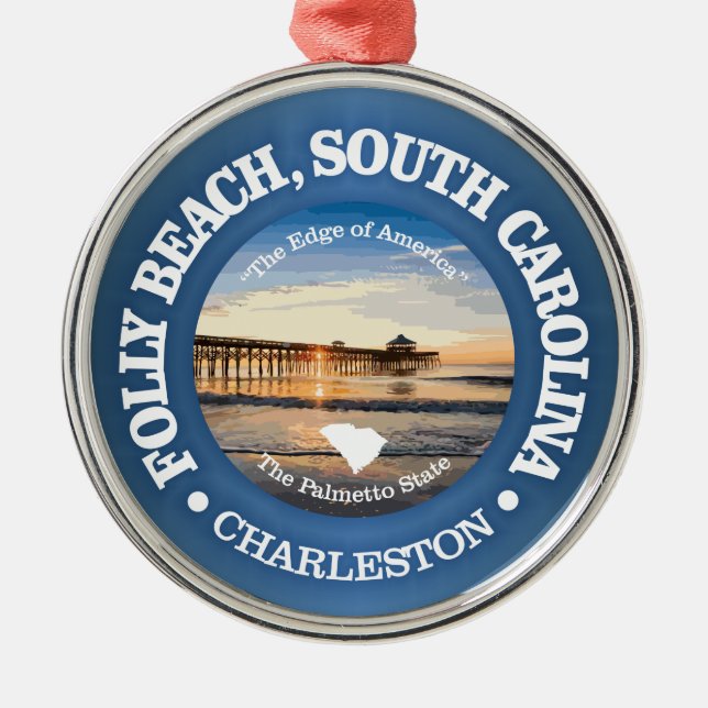 Folly Beach (C) Metal Tree Decoration (Front)