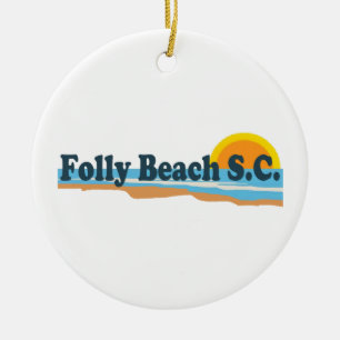 Folly Beach. Ceramic Tree Decoration