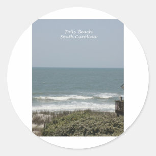 Folly Beach Classic Round Sticker