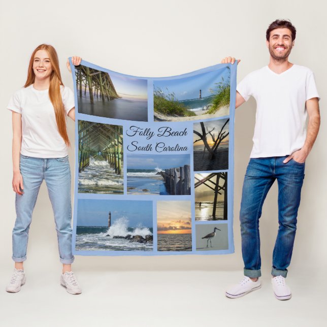 Folly Beach Fleece Blanket (In Situ)