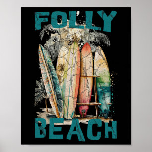 Folly Beach Men Women Girls Kids Poster