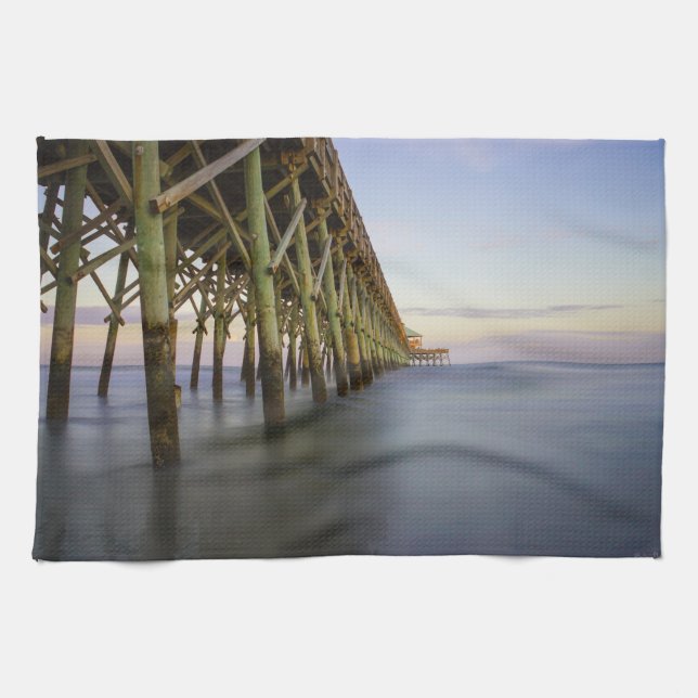 Folly Beach Pier Beauty Tea Towel (Horizontal)