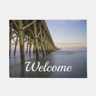 Folly Beach Pier Beauty Welcome Door Sign Doormat