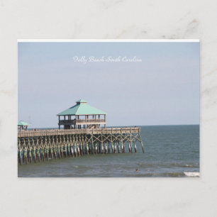 Folly Beach SC, Pier, Charleston, Photography Postcard