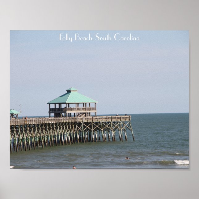 Folly Beach SC, Pier, Charleston, Photography Poster (Front)