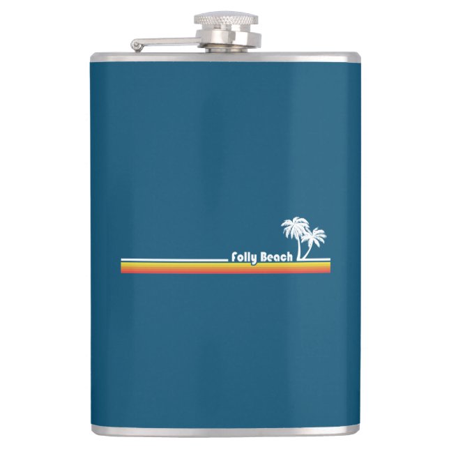 Folly Beach South Carolina Hip Flask (Front)