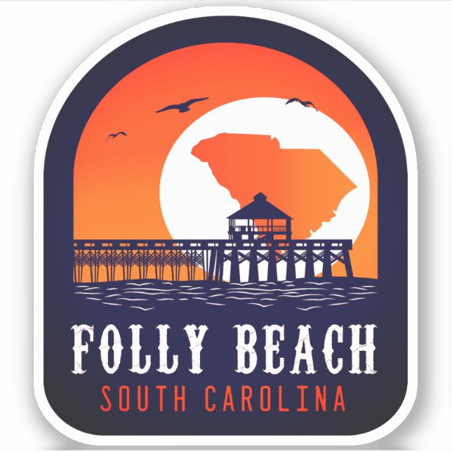 Folly Beach South Carolina Retro Souvenirs (Front)
