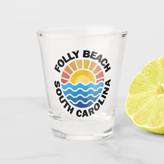 Folly Beach, South Carolina Shot Glass (Front)