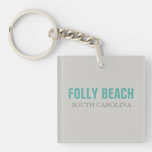 Folly Beach South Carolina Style Key Ring