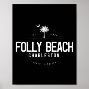 Folly Beach South Carolina Surfing Poster