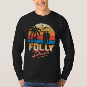 Folly Beach South Carolina Surfing Surf Summer Vac T-Shirt