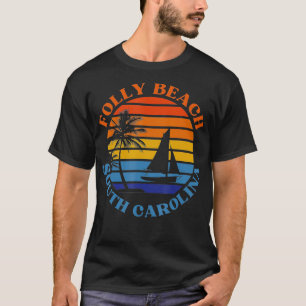 Folly Beach South olina Summer Vacation Retro Suns T-Shirt