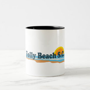 Folly Beach. Two-Tone Coffee Mug
