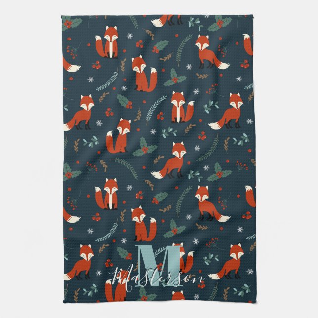 Folly Fox Cuties Personalised Tea Towel (Vertical)