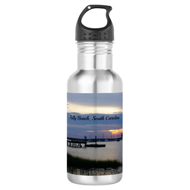 Folly Harbour Sunset Water Bottle (Front)