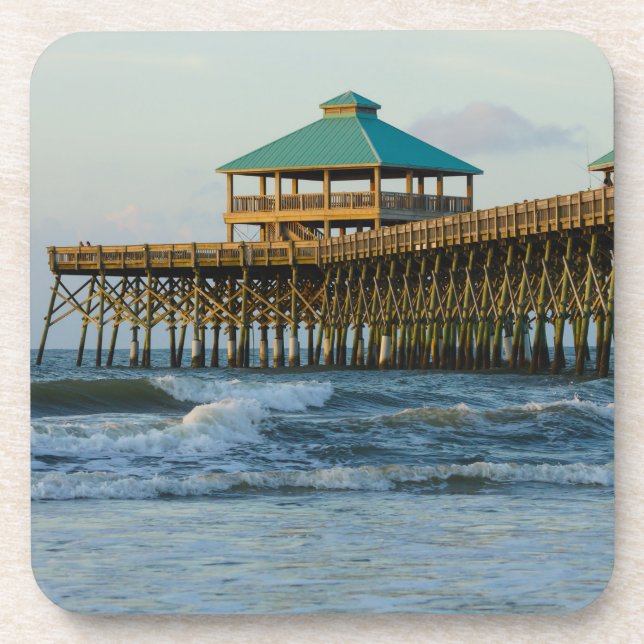 Folly Pier Morning Coaster (Front)