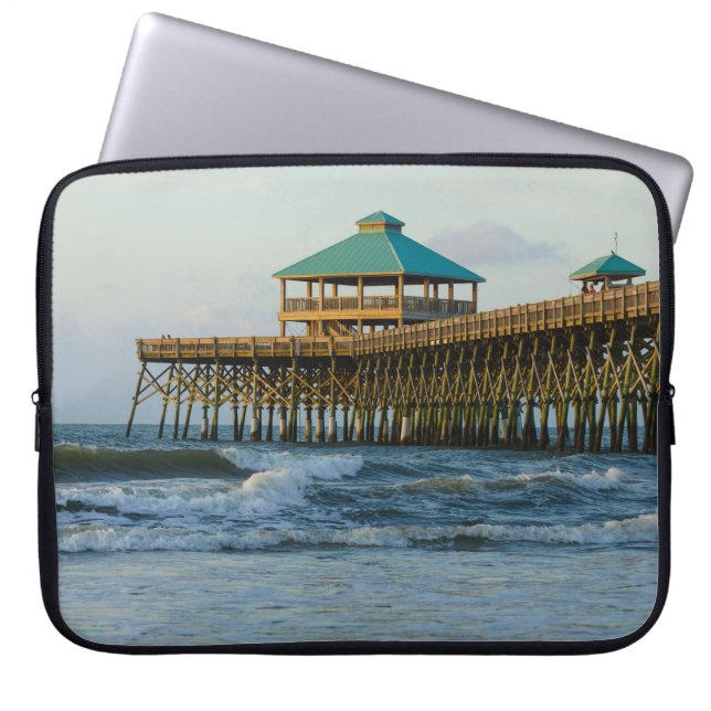 Folly Pier Morning Laptop Sleeve (Front)