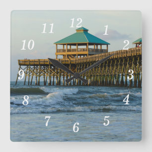 Folly Pier Morning Wall Clock