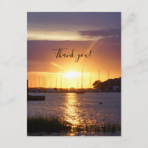 Folly River Sunrays Thank You Postcard