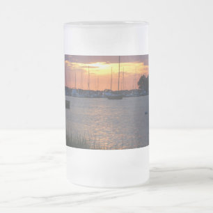 Folly River Sunset Frosted Glass Beer Mug