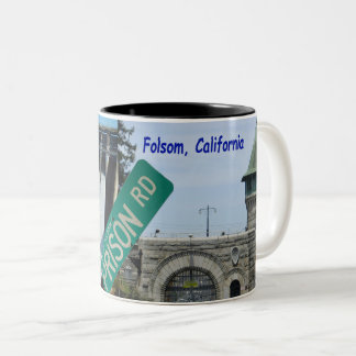 Folsom Icon: Folsom Dam and Prison 2 Two-Tone Coffee Mug