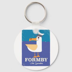 Fomby Lancashire seagull travel poster Key Ring