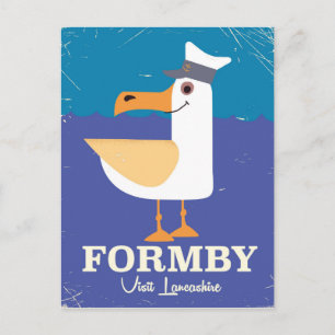 Fomby Lancashire seagull travel poster Postcard