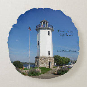 Fond Du Lac Lighthouse round pillow
