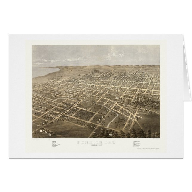 Fond Du Lac, WI Panoramic Map - 1867 (Front Horizontal)
