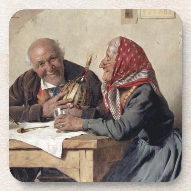 Fond Memories (oil on canvas) Coaster (Front)