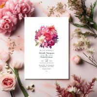 Fondant Pink Floral Wedding