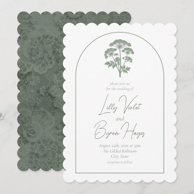 FONDNESS | Wedding Scalloped Invite (Front/Back)