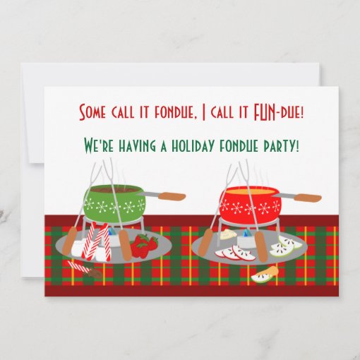 Fondue Pots Christmas Fondue Party Invitaitons Invitation | Zazzle