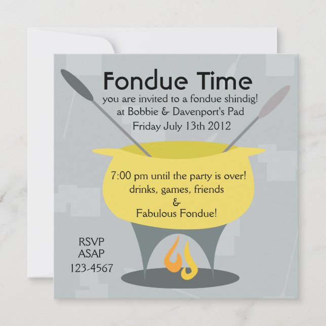 Fondue Time! Invitation (Front)