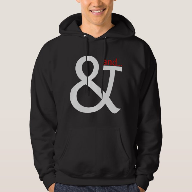 Font Cookery - white and Red on Dark Hoodie (Front)