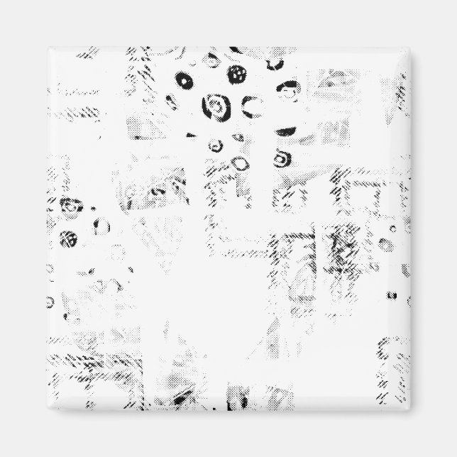  font, music, monochrome, circle, pattern, monochr magnet (Front)