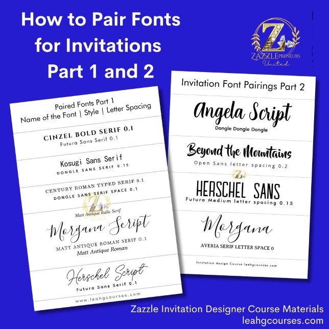 Font Pairings for Invitations Part 2 by LeahG (Creator Uploaded)