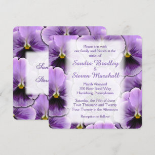 Font Purple Pansy Wedding Invitation