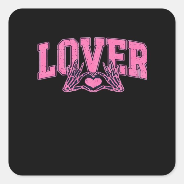 Font With Skeleton Hands Classic Square Sticker (Front)