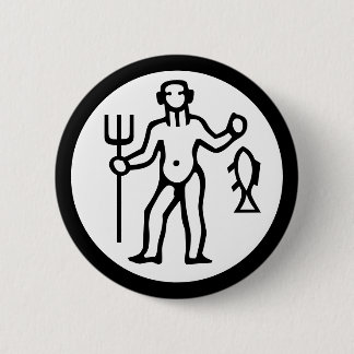 Font Zodiac: AQUARIUS + your Colours & Ideas 6 Cm Round Badge