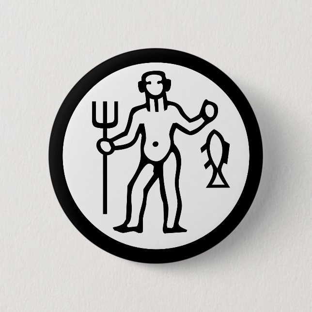 Font Zodiac: AQUARIUS + your Colours & Ideas 6 Cm Round Badge (Front)