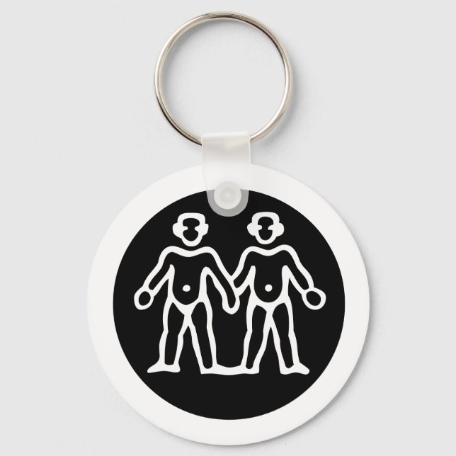 Font Zodiac: GEMINI + your Colours & Ideas Key Ring (Front)