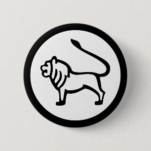 Font Zodiac: LEO + your Colours & Ideas 6 Cm Round Badge