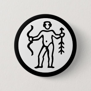 Font Zodiac: SAGITTARIUS + your Colours & Ideas 6 Cm Round Badge