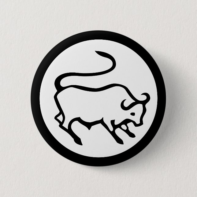 Font Zodiac: TAURUS + your Colours & Ideas 6 Cm Round Badge (Front)